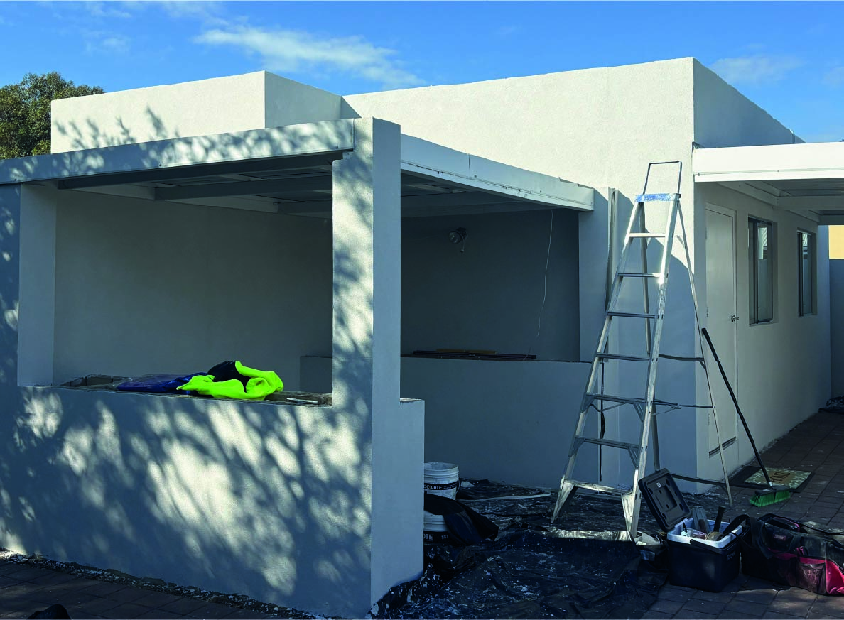 After rendering — smooth freshly rendered exterior wall in Perth
