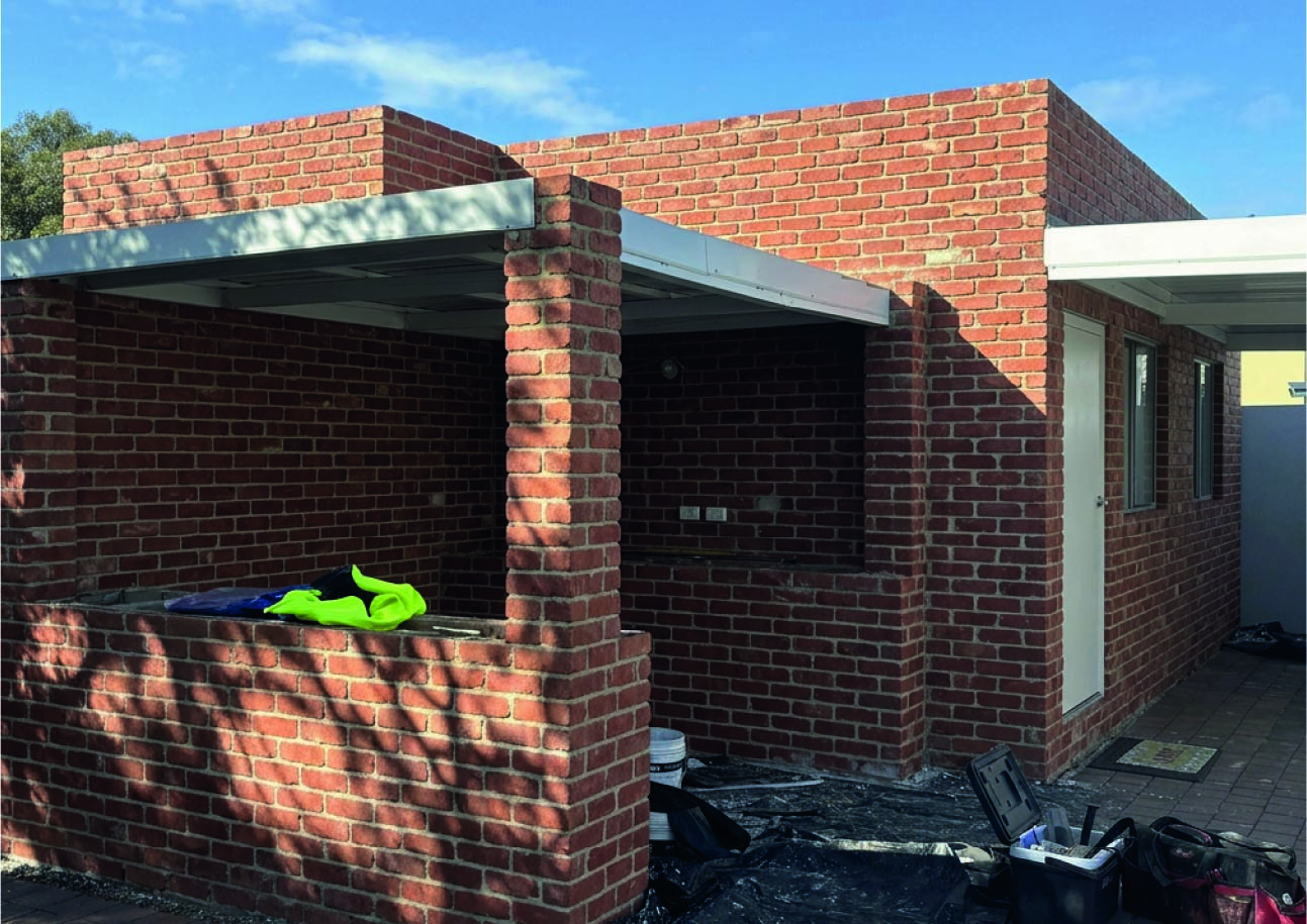 Before rendering — weathered exterior wall surface in Perth